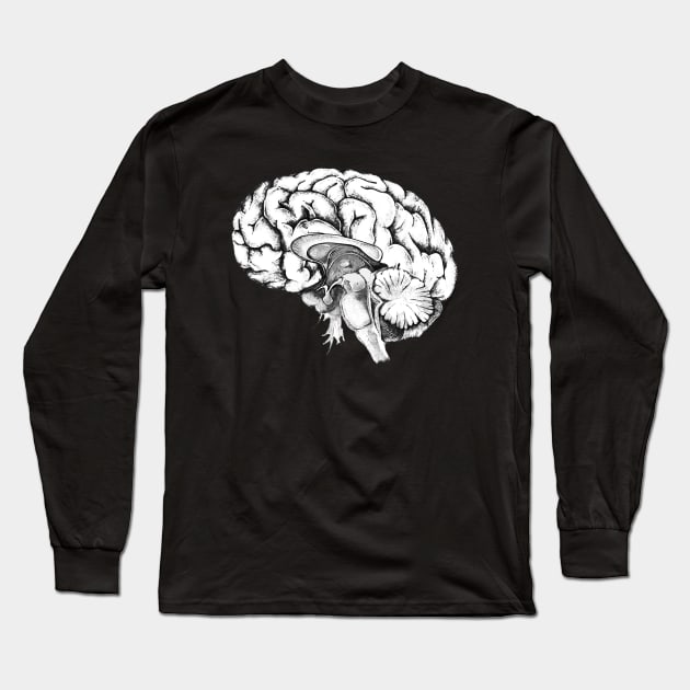Brain human anatomy Long Sleeve T-Shirt by Collagedream